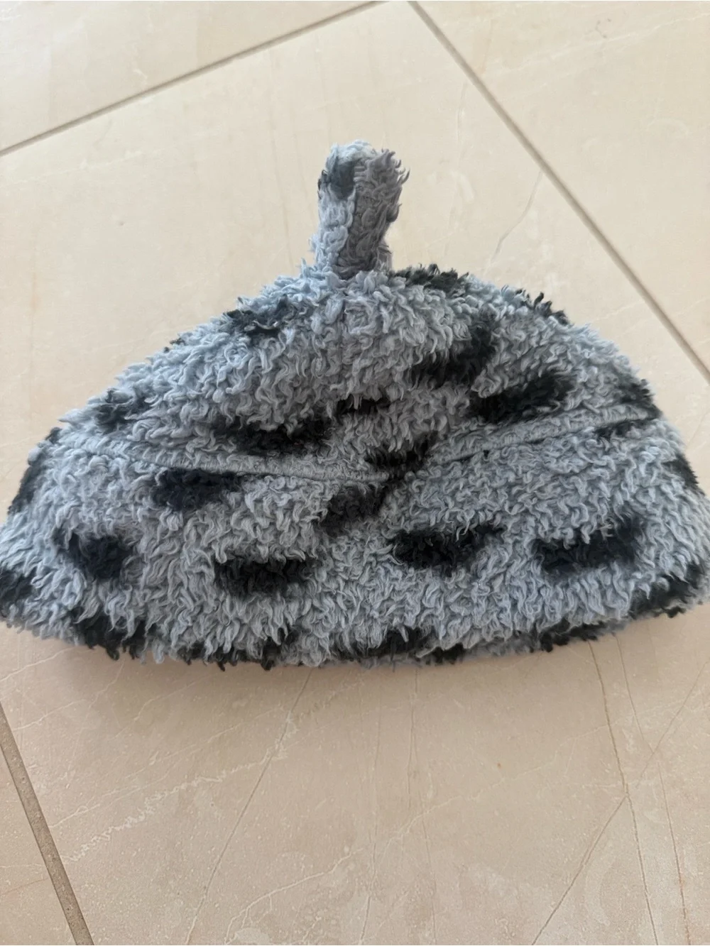 Patagonia Kids Gray and Black Fuzzy Bear Beanie